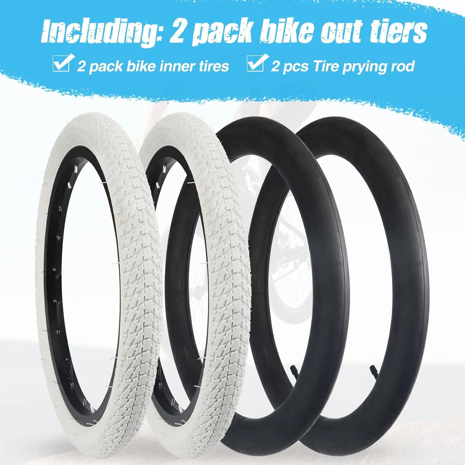 1/2 Pack 16/20 Inch Bicycle Tire 16x1.75/20x1.75 Bike Tyres for 16"/ 20" Bicycles, Kid Bikes, Child Girl Bicycle, Tricycle.