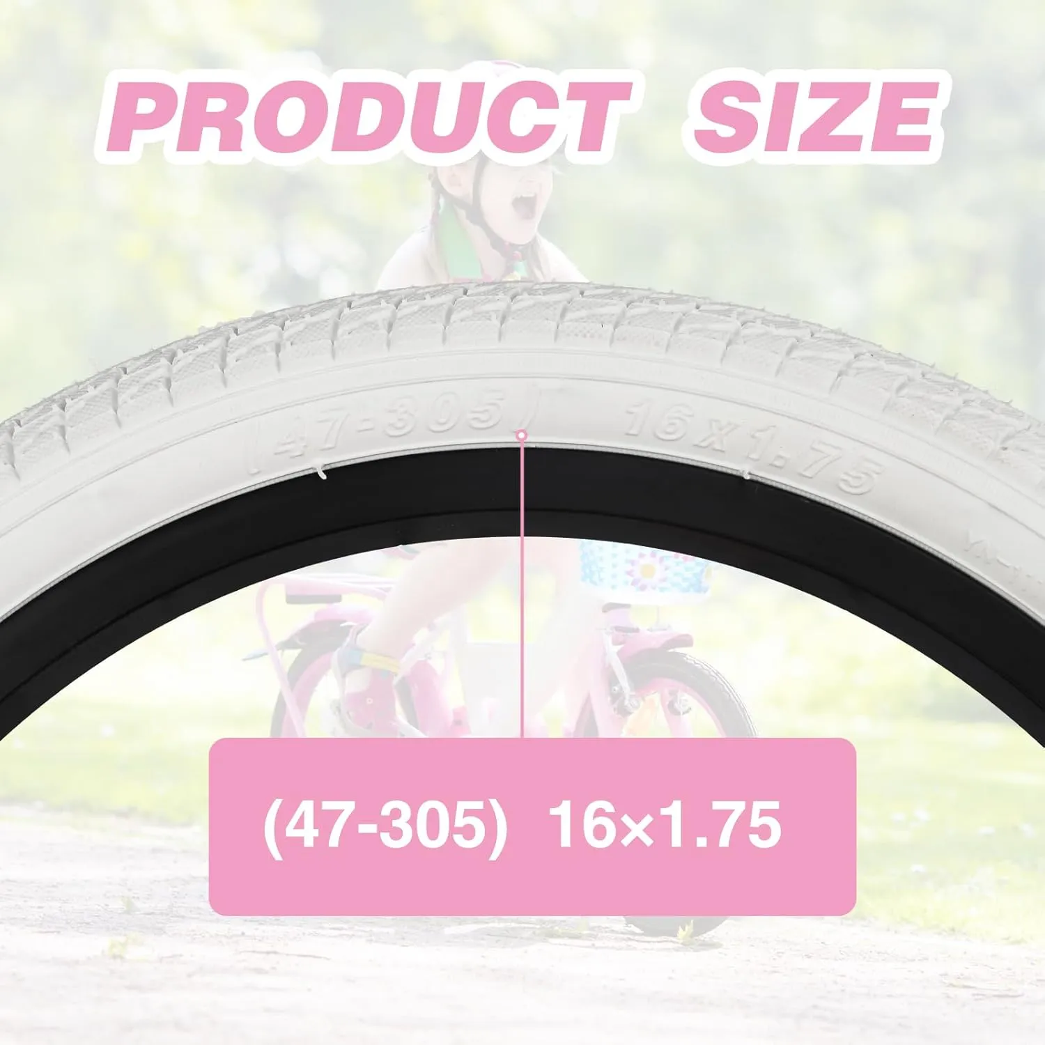 1/2 Pack 16/20 Inch Bicycle Tire 16x1.75/20x1.75 Bike Tyres for 16"/ 20" Bicycles, Kid Bikes, Child Girl Bicycle, Tricycle.