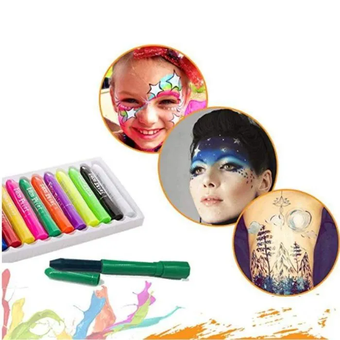 12-Piece: Washable Face Paint Crayons