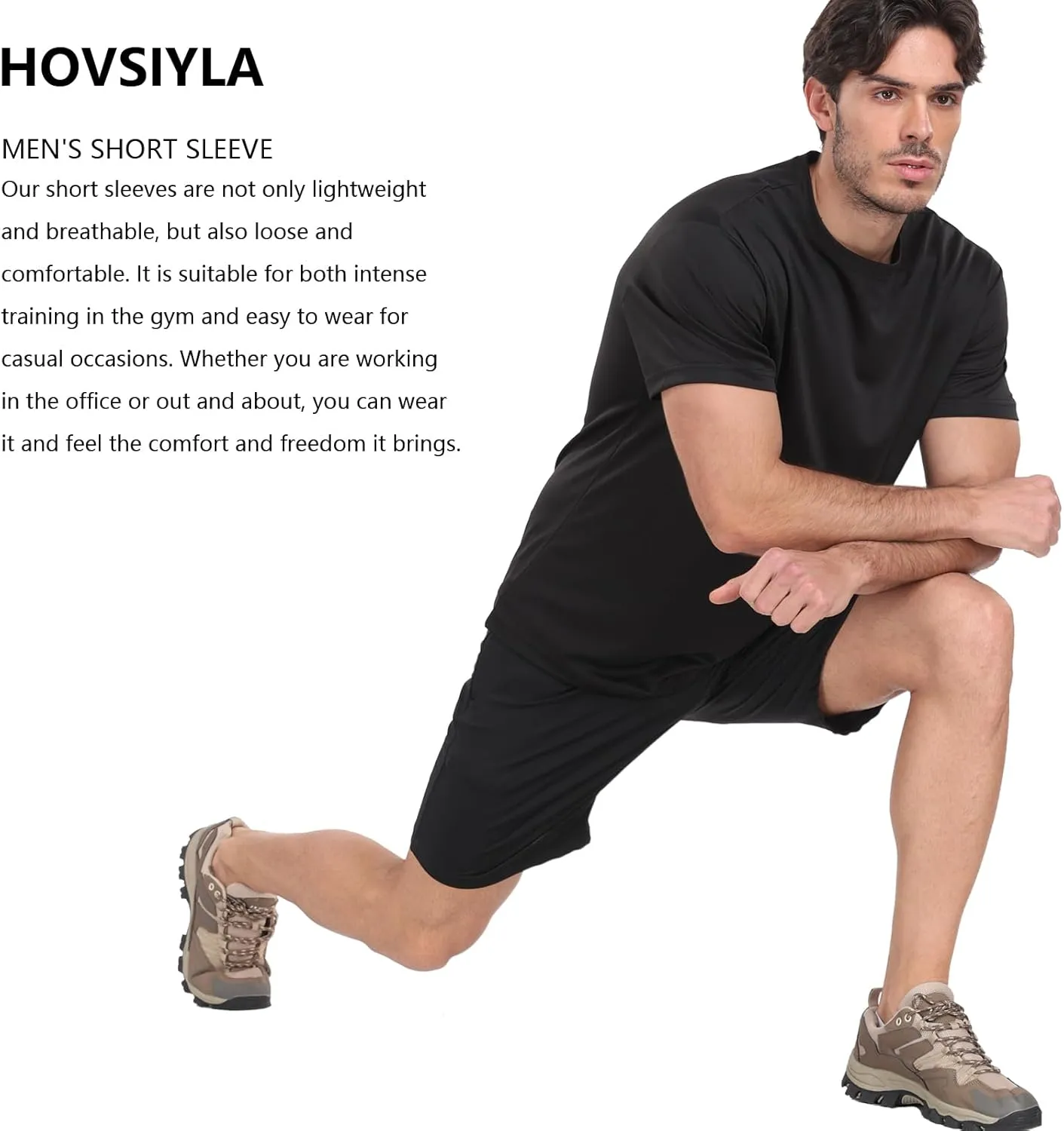 1/5 Pack Workout Shirts for Men Athletic Running Gym Quick Dry Short Sleeve Performance Moisture Wicking T Shirt