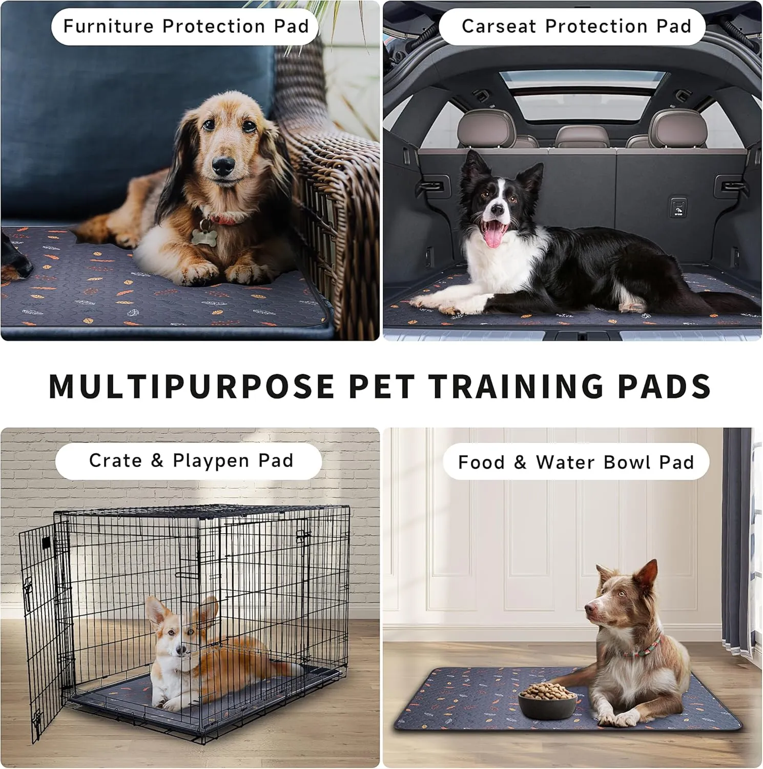 2-Pack Extra Large Reusable Dog Mat for Floor, Waterproof Dog Playpen, Super Absorbent Washable Pee Pads for Dogs, Pet Whelping Mat, Potty Training - 36" x 72"