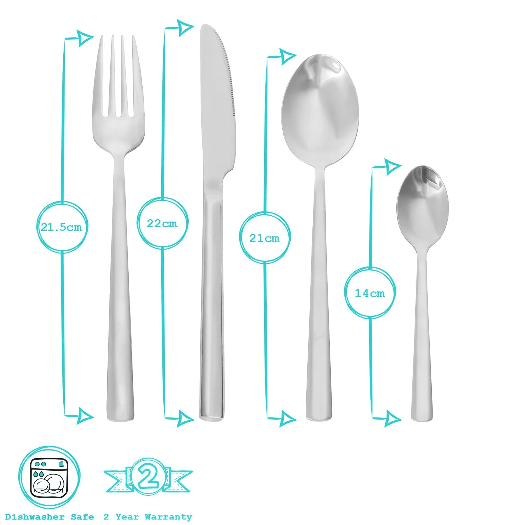 24pc Tondo Stainless Steel Cutlery Set - Pack of Six - By Argon Tableware