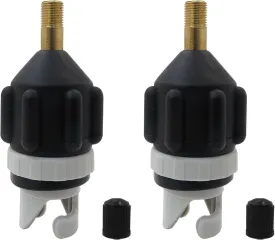 2x Inflatable Boat SUP Pump Adaptor, Boat Air Pump Valve Adapter, Air Valve (Black)