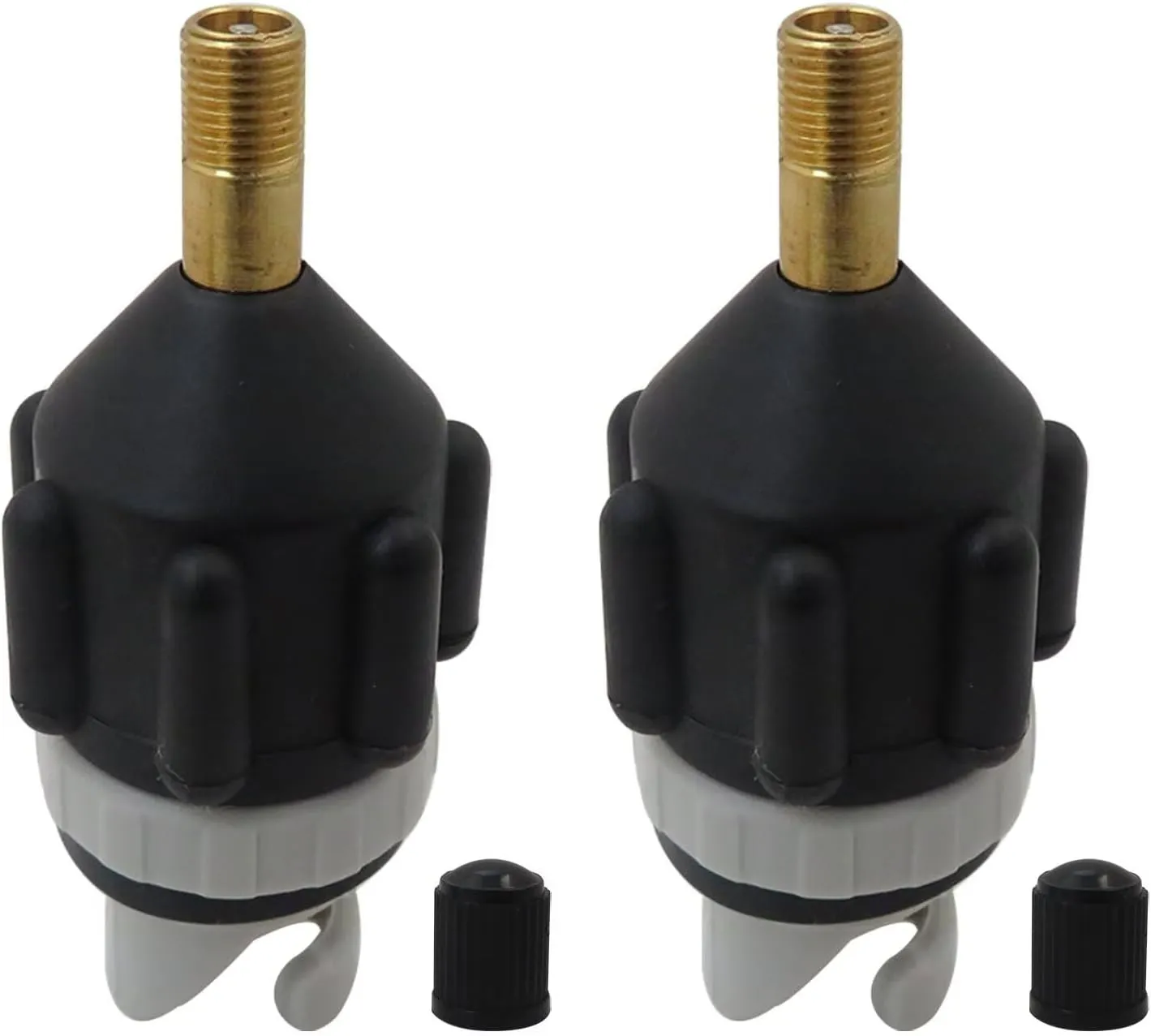 2x Inflatable Boat SUP Pump Adaptor, Boat Air Pump Valve Adapter, Air Valve (Black)