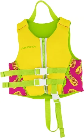 AKONA Child Neoprene Life Jacket for Girls, US Coast Guard Approved, Rated for Children Weighing 30-50 Pounds