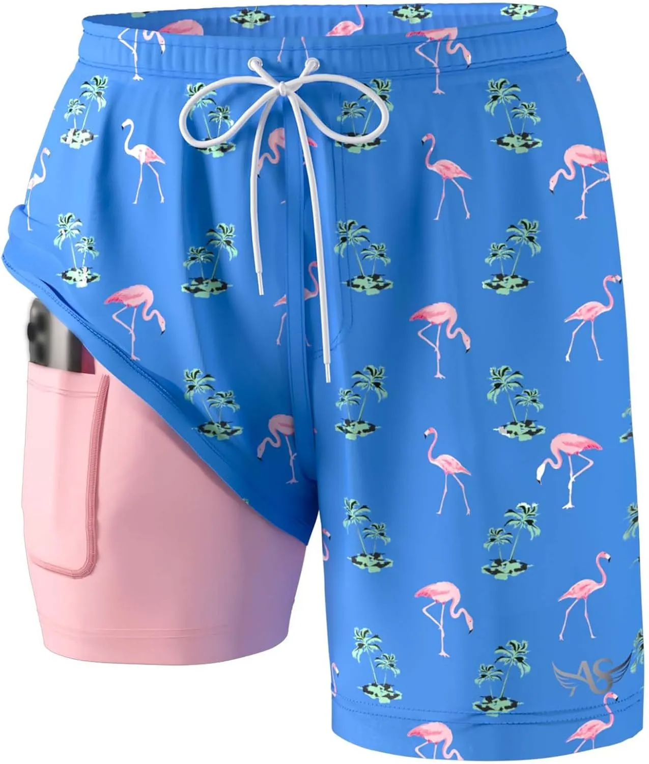 Angel season Men's 7" Quick Dry Swim Trunks with Compression Liner 2025 New Beach Board Shorts Bathing Suit with Pockets