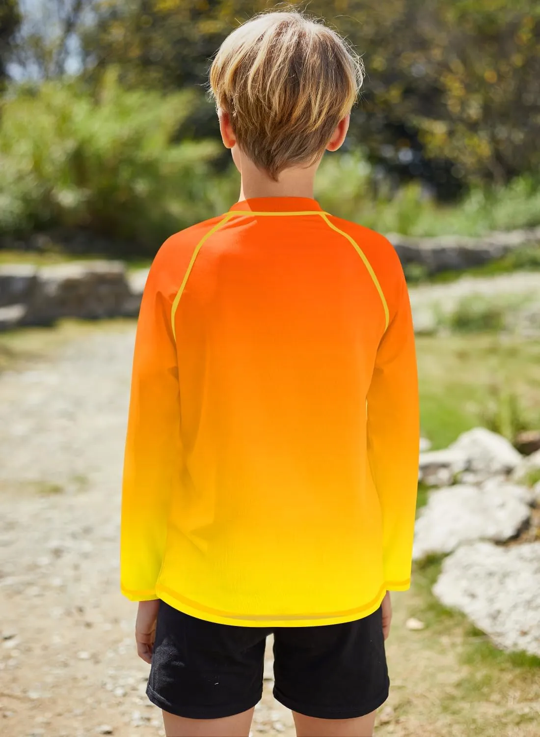 BesserBay Boys UPF 50  Half Zip Rash Guard UV Protection Raglan Long Sleeve Swim Shirt 4-12 Years