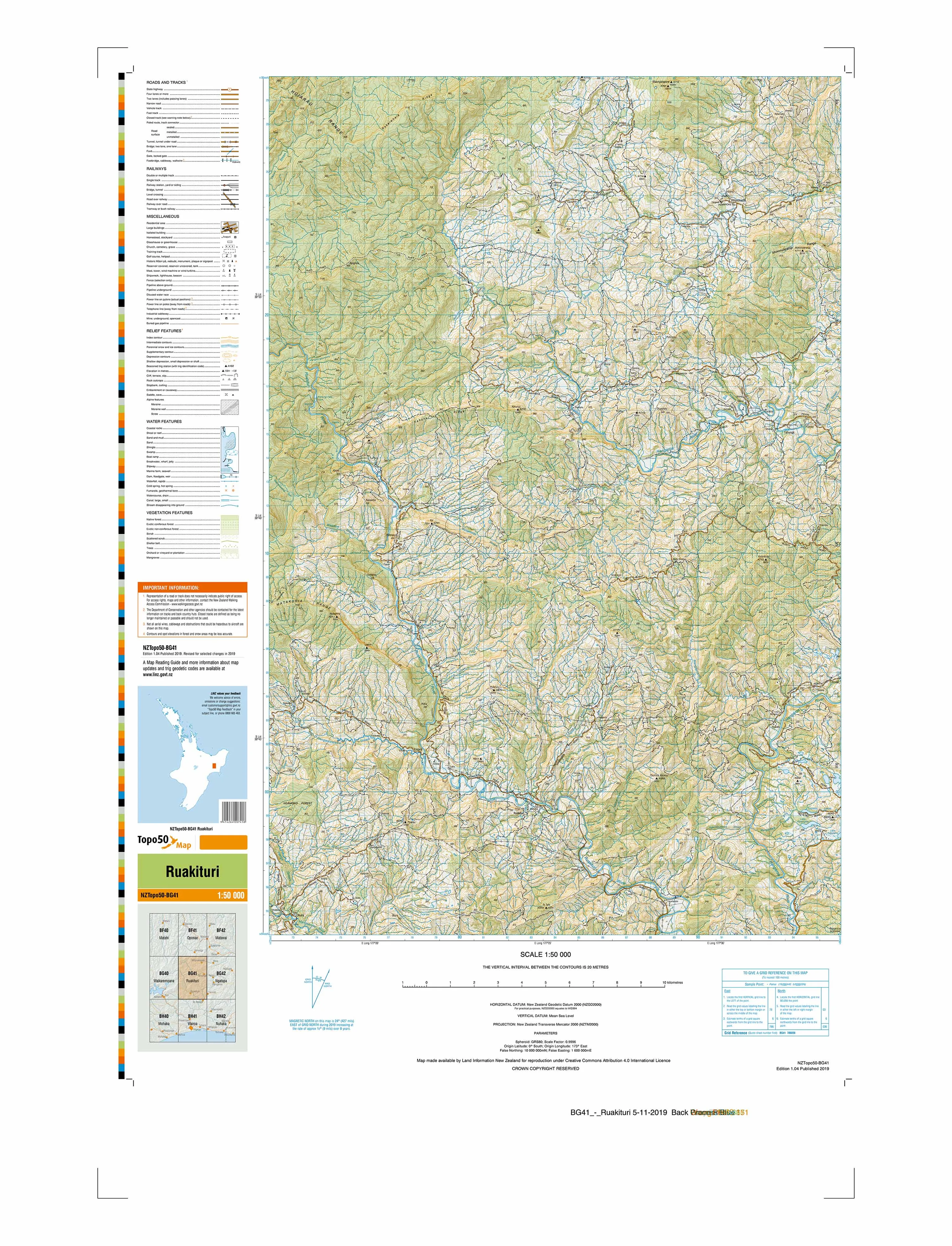 BG41 - Ruakituri Topo50 map