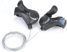 Bike Shifters, One Pair Outdoor Mountain Bicycle, 3X7 Thumb Gear Shifters, TX-30 Speed Shift Lever and Set