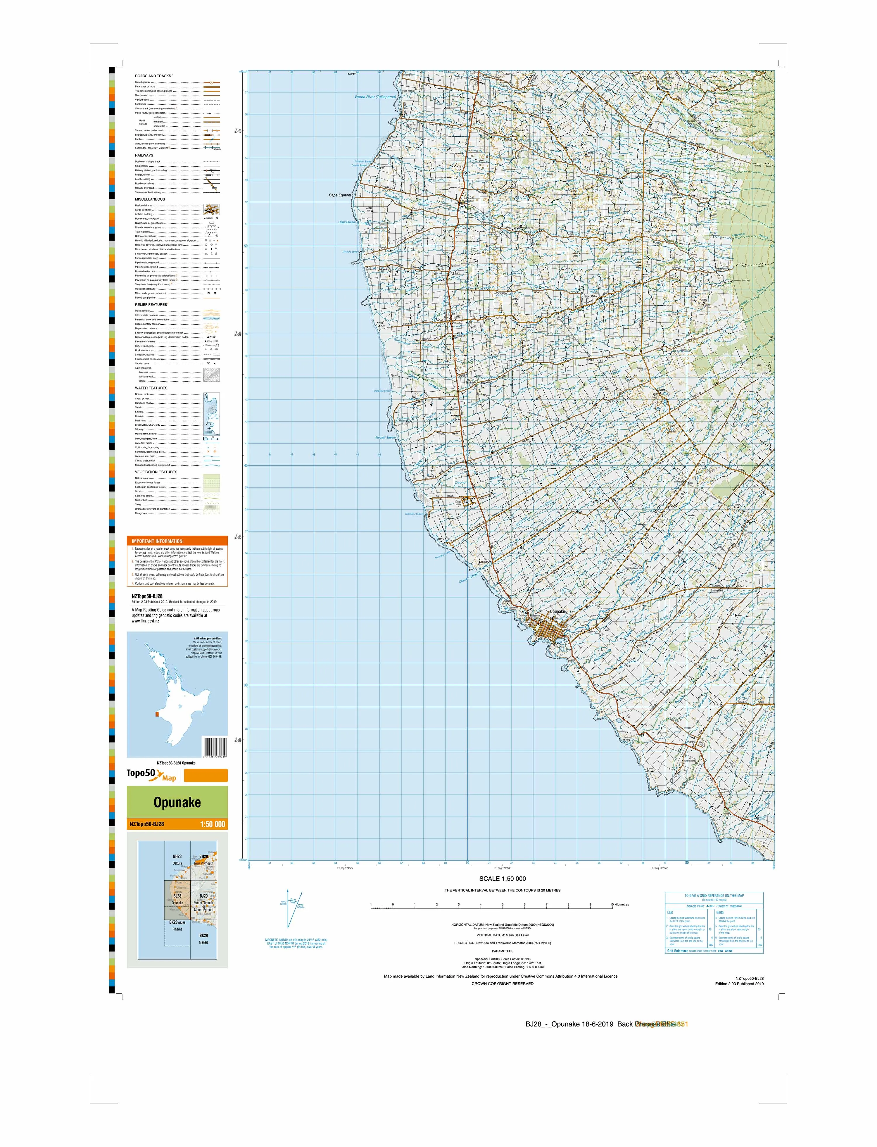 BJ28 - Opunake Topo50 map