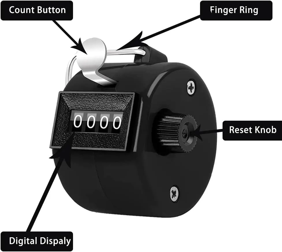 Counter Clicker 4-Digit Number Count, Handheld Mechanical Counters Clickers Pitch Counter for Coaching, Knitting, People, Lap, Fishing, Golf, Toddler & Fidget6 color You can choice