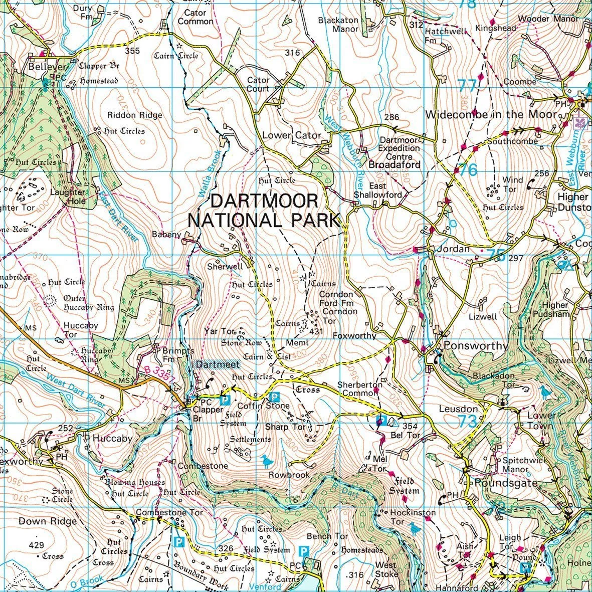 Dartmoor - UK National Park Wall Map