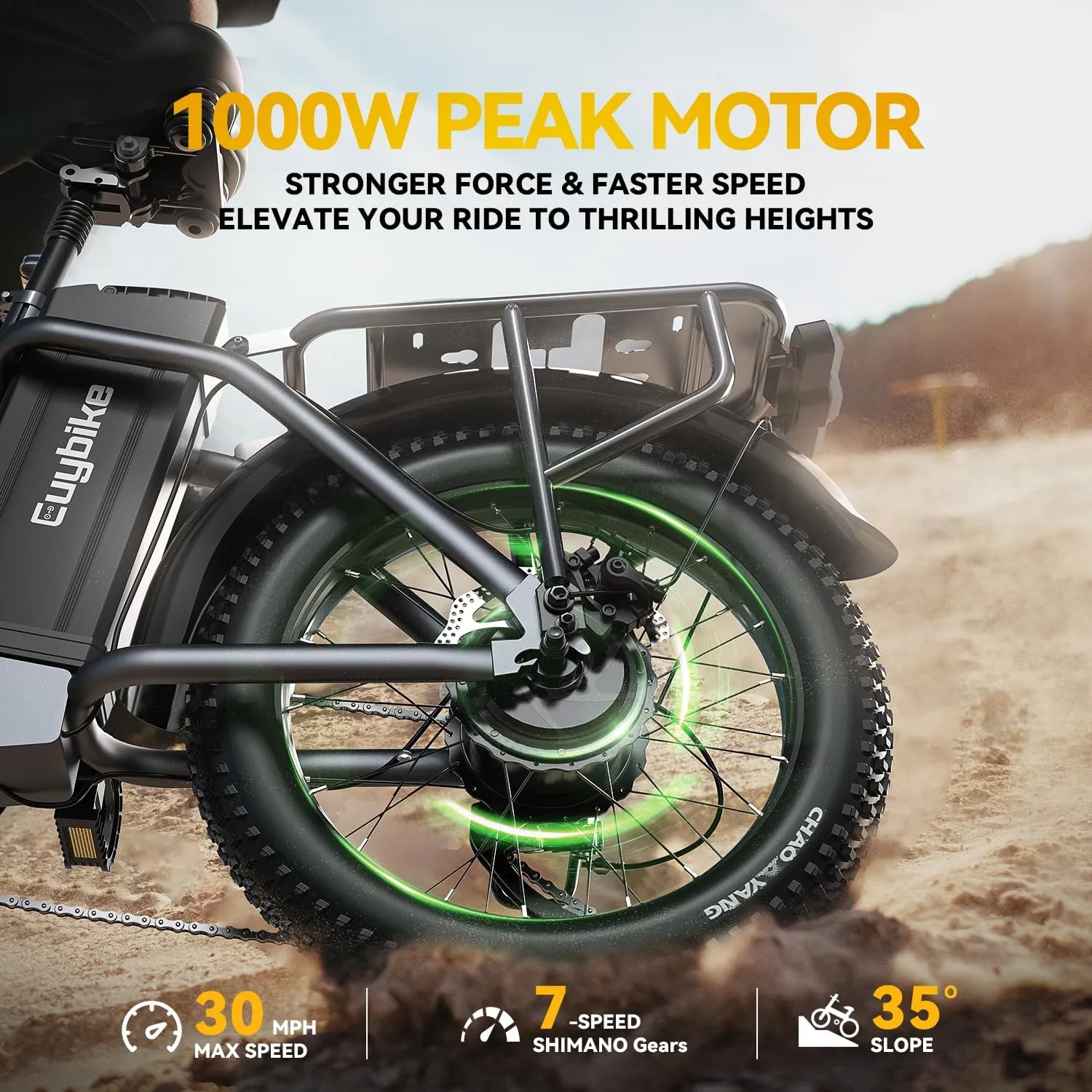 Folding Electric Bike for Adults, 1000W Motor(1500W Peak),30MPH, 60Mile,48V 20AH Battery,20" Fat Tire Foldable Electric Bicycle,Commuter Beach Snow E-Bikes,7-Speed
