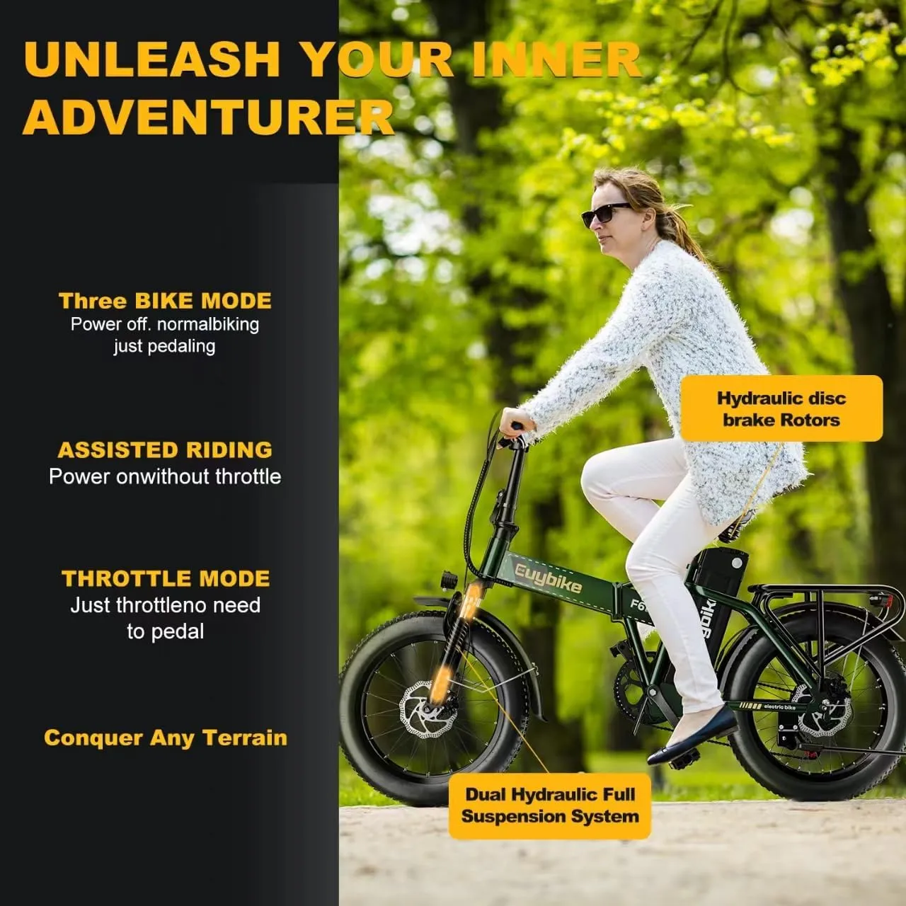 Folding Electric Bike for Adults, 1000W Motor(1500W Peak),30MPH, 60Mile,48V 20AH Battery,20" Fat Tire Foldable Electric Bicycle,Commuter Beach Snow E-Bikes,7-Speed