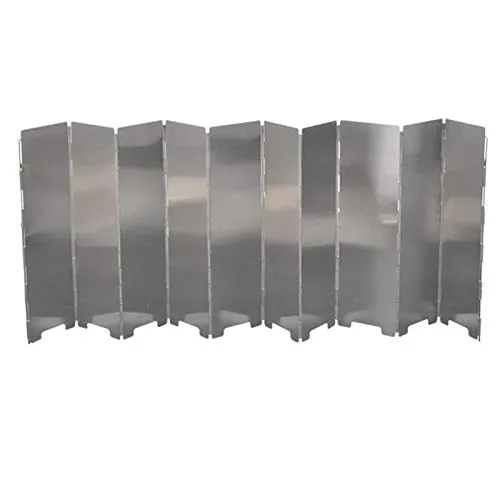 Folding Stove Windscreen - 10 Panels Wind Shield Aluminium Alloy Windshield Camp Stove Wind Screen for Stove in Camping, Hiking, Backpacking, Picnicking