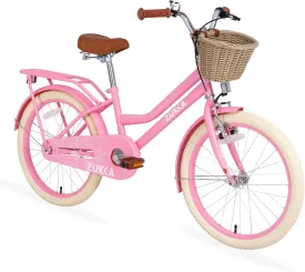Girl Bike with Basket, 20 Inch Kids' Bicycles for Kids Ages 5-13 Princess Girls Kids Bike-Children Bicycle Single Speed Girls Bikes with Carbon Steel Frame, Multiple Colors