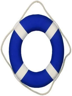 Hampton Nautical Vibrant Blue Lifering with White Bands, 15"