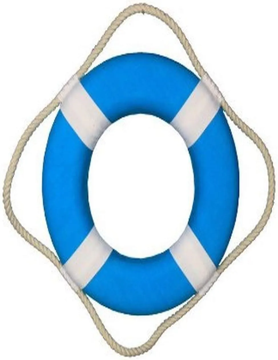 Handcrafted Nautical Decor Hampton Nautical Lifering with White Bands