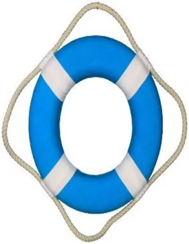 Handcrafted Nautical Decor Hampton Nautical Lifering with White Bands