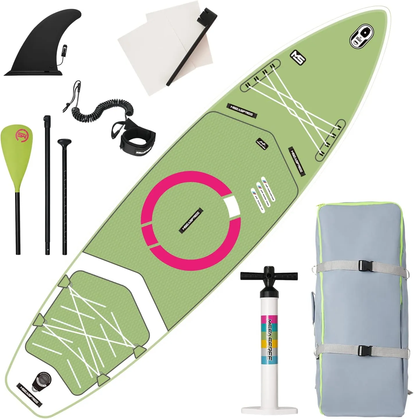 Inflatable Stand Up Paddle Board 11'x34 x6 with Premium SUP Accessories & Backpack, Wide Stance, Bottom Fin for Paddling, Paddle, Leash, Surf Control, Non-Slip Deck for Youth & Adult