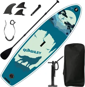 Inflatable Stand Up Paddle Board 9.9'x33 x5 with Premium SUP Accessories & Backpack, Wide Stance, Bottom Fin for Paddling, Paddle, Leash, Surf Control, Non-Slip Deck for Youth & Adult