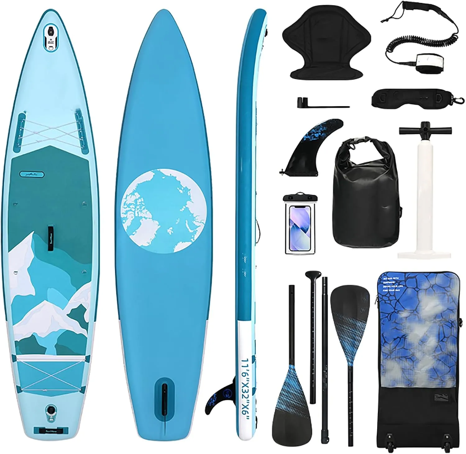 Inflatable Stand Up Paddle Board with Premium Paddle Board Accessories, for Multiplayer People/Family/Big Size, All-Round Sup Boards