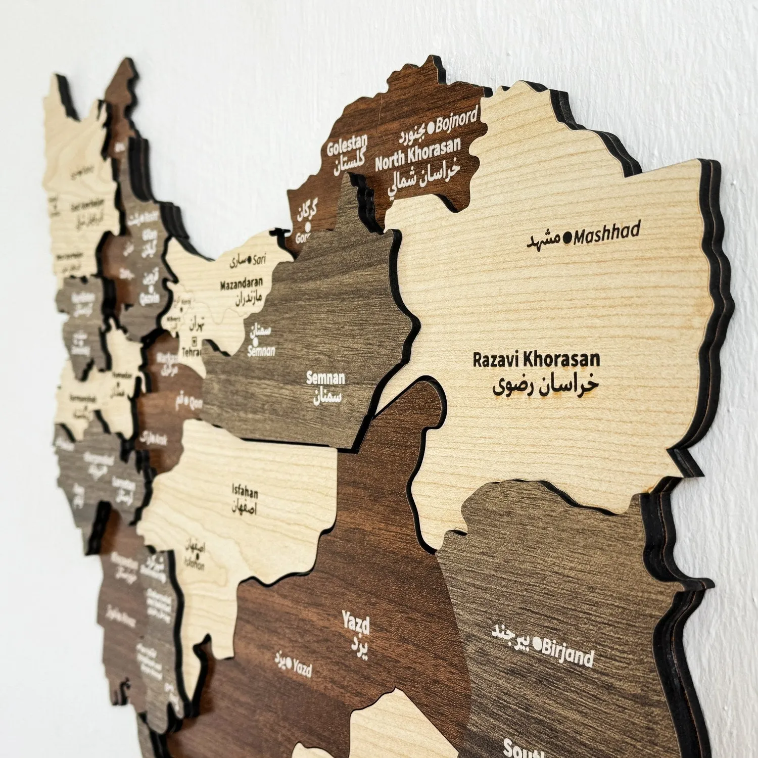 Iran Wooden Wall Map Islamic Wall Art Decor