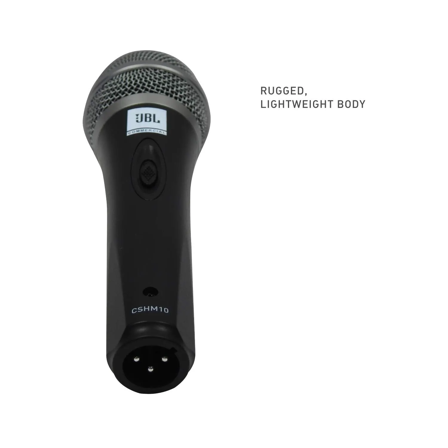 JBL Commercial CSHM10 HAndheld Dynamic XLR Unidirectional Microphone With On/Off Switch (Cable Not Included) Black, Medium