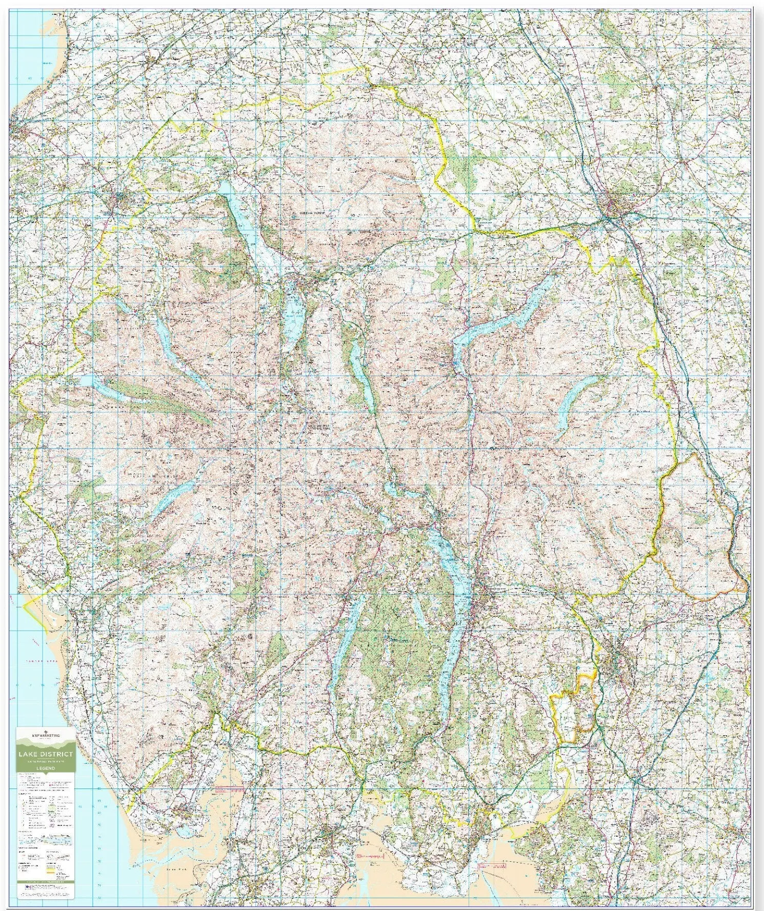 Lake District - UK National Park Wall Map