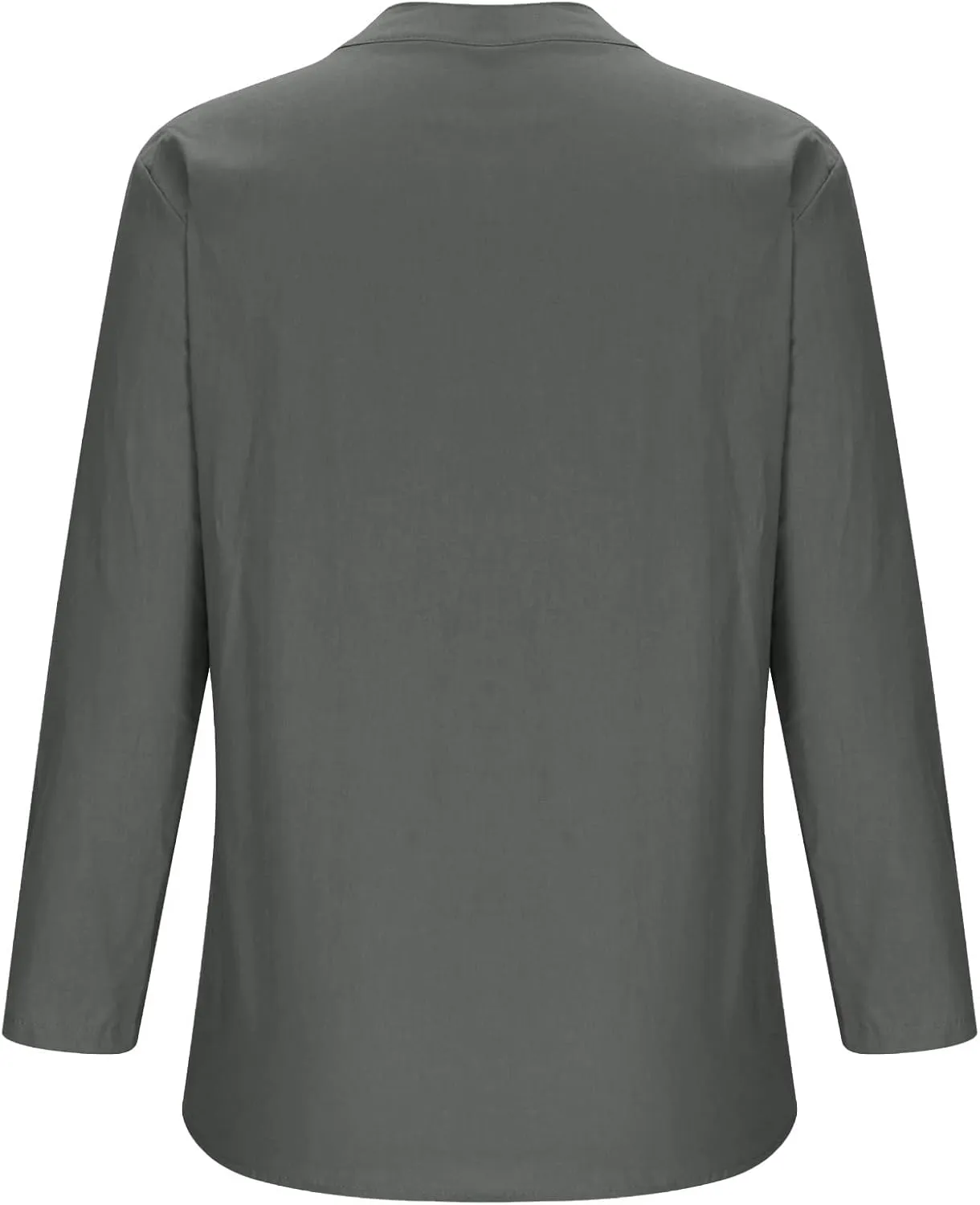 Linen Tops for Women 2025 Summer Button Down Blouses Casual Loose 3/4 Sleeve Shirts V Neck Vacation Henley Tunic
