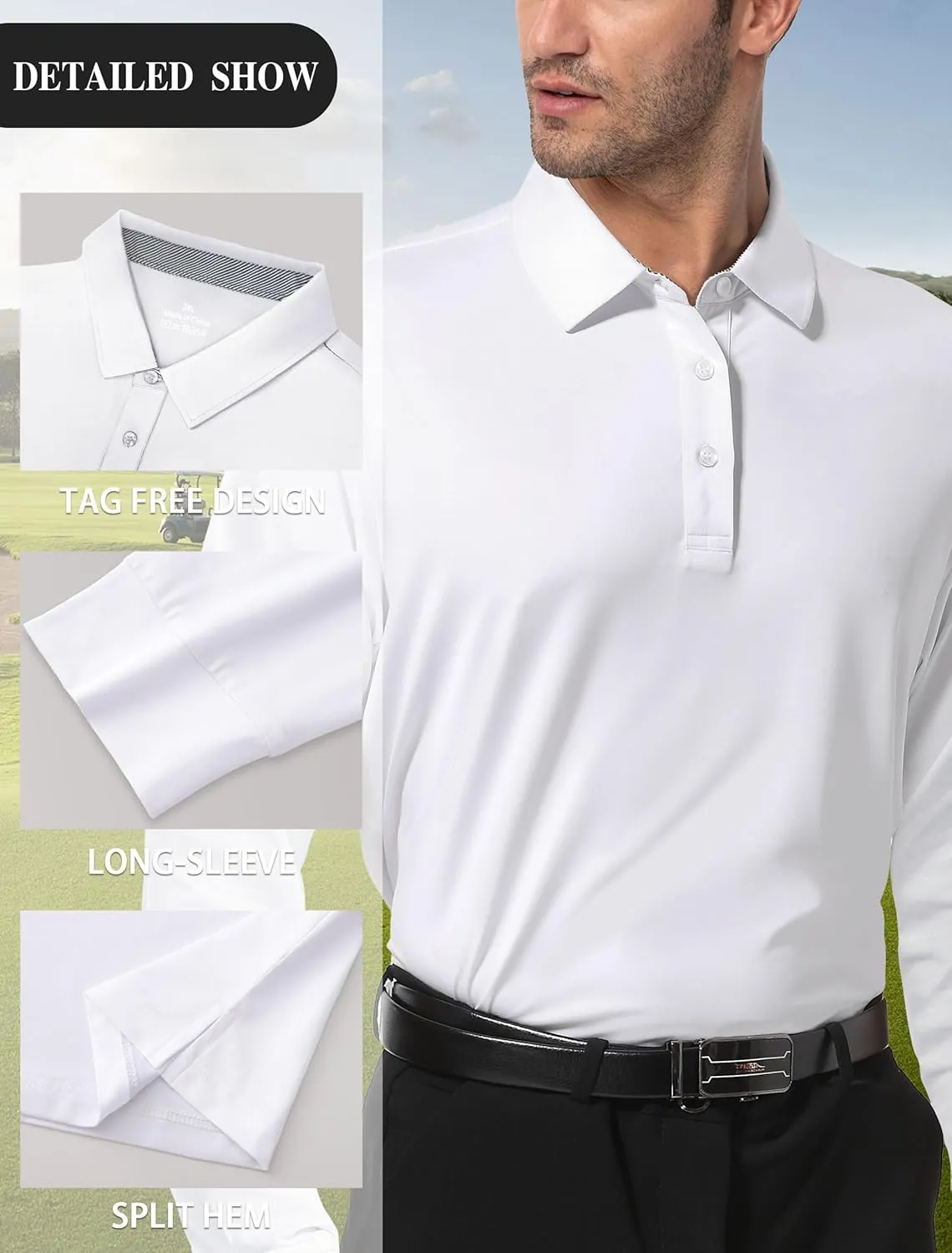 Mens Golf Shirt Dry Fit Performance Polo Shirts for Men Mens Short Sleeve Shirts Casual Work Shirts for Men
