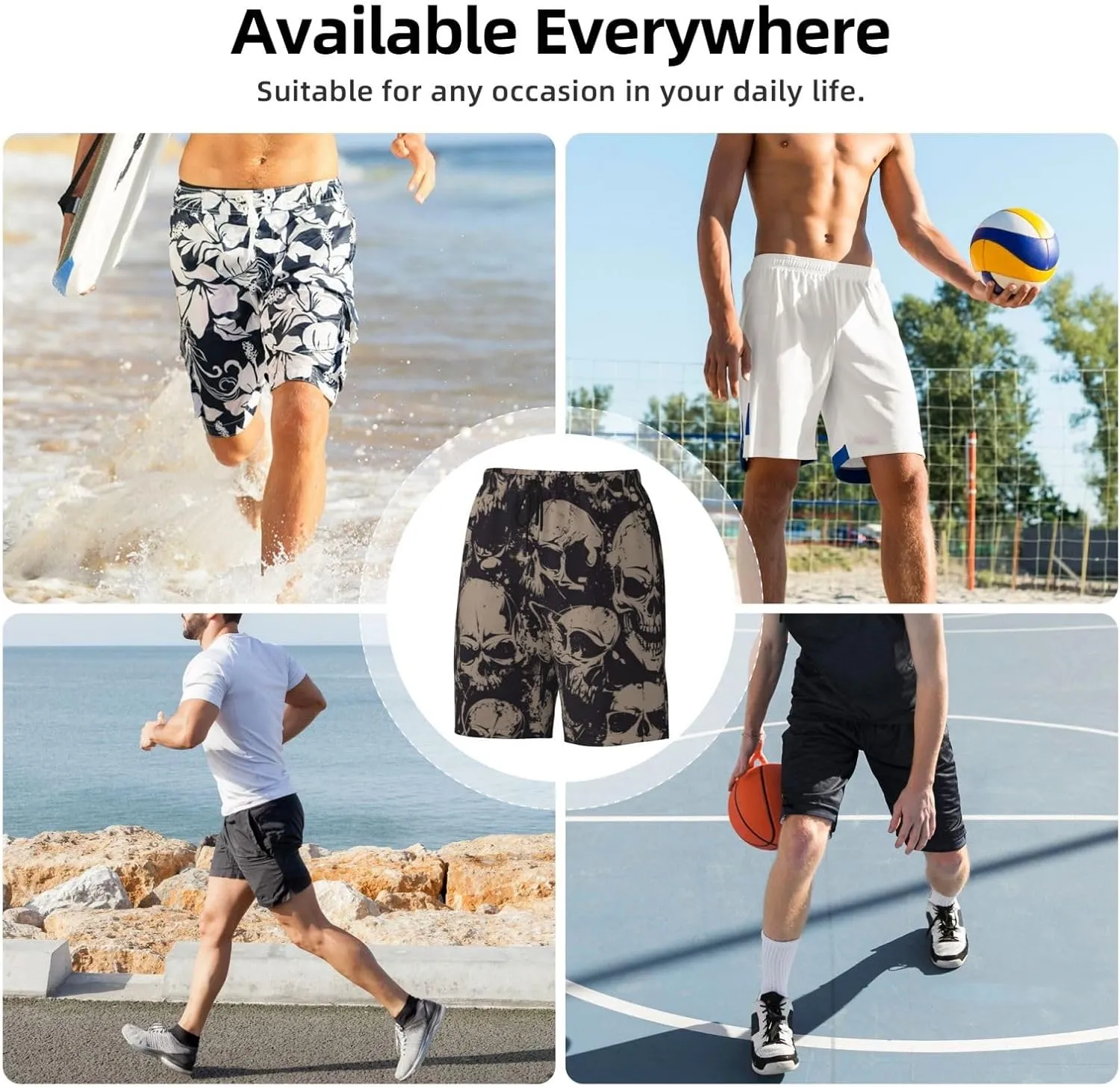 Mens Swim Trunks with Mesh Lining,Quick Dry Swimsuit Board Shorts Beach Pants Swimwear Bathing Suits