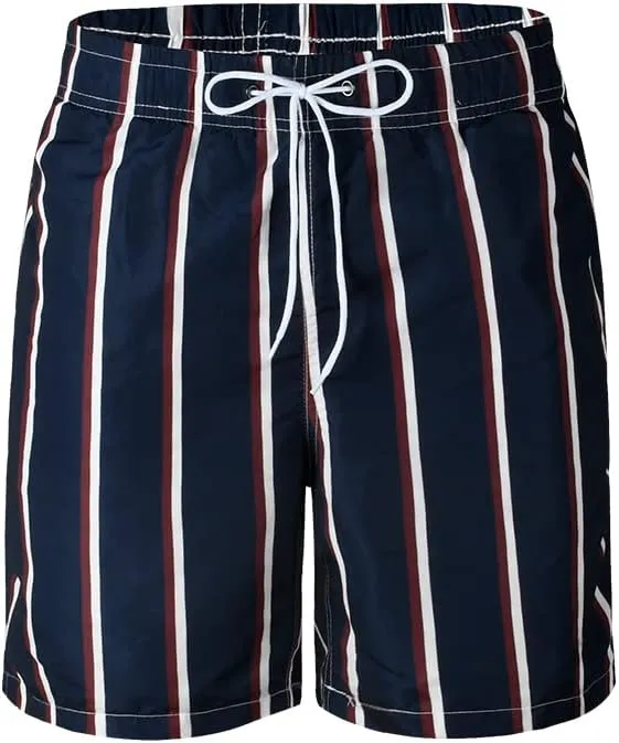 Mywu Mens Swim Trunks 5 Inch Beach Shorts with Mesh Lining Funny Swimming Bathing Suits Quick Dry Swimwear