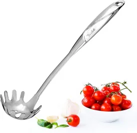 Pasta Spoon,Pasta Server with Teeth,1-Pcs Stainless Steel Spaghetti Claw,Gift Packing (Heat-proof Design of Hollow Handle)