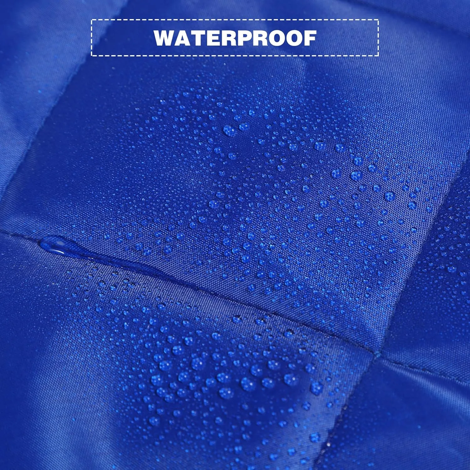 REDCAMP Large Outdoor Camping Blanket with Sherpa Lining, Waterproof and Windproof Cold Weather Blanket for Camping Stadium, Machine Washable 79"x 79" Blue