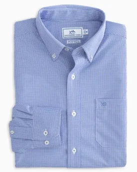 Southern Tide Men's Micro Gingham LS Intercoastal Sport Shirt - Blue Cove