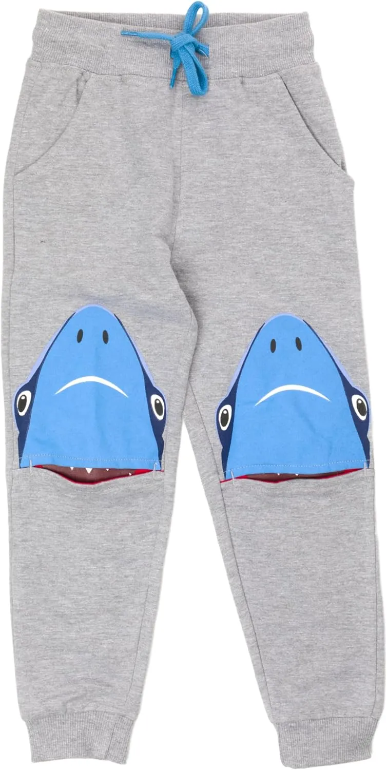Toddler Boys Animal 3D Knee Knit French Terry Jogger/Pants - Pure Cotton