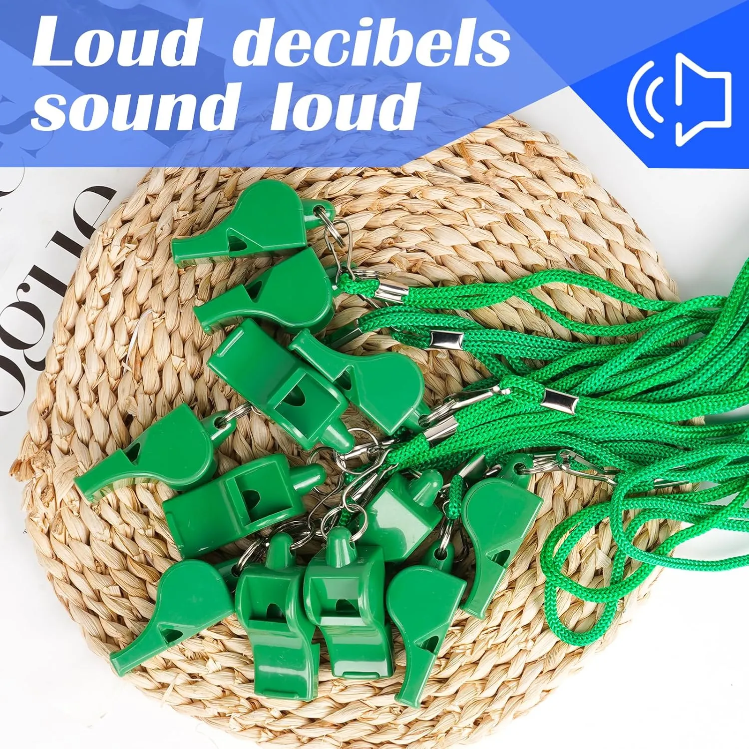 Whistle, 12 Pcs Professional Sport Whistle Set with Lanyard - Loud Pea-Less Whistle for Coaches, Referees, Lifeguards and Police