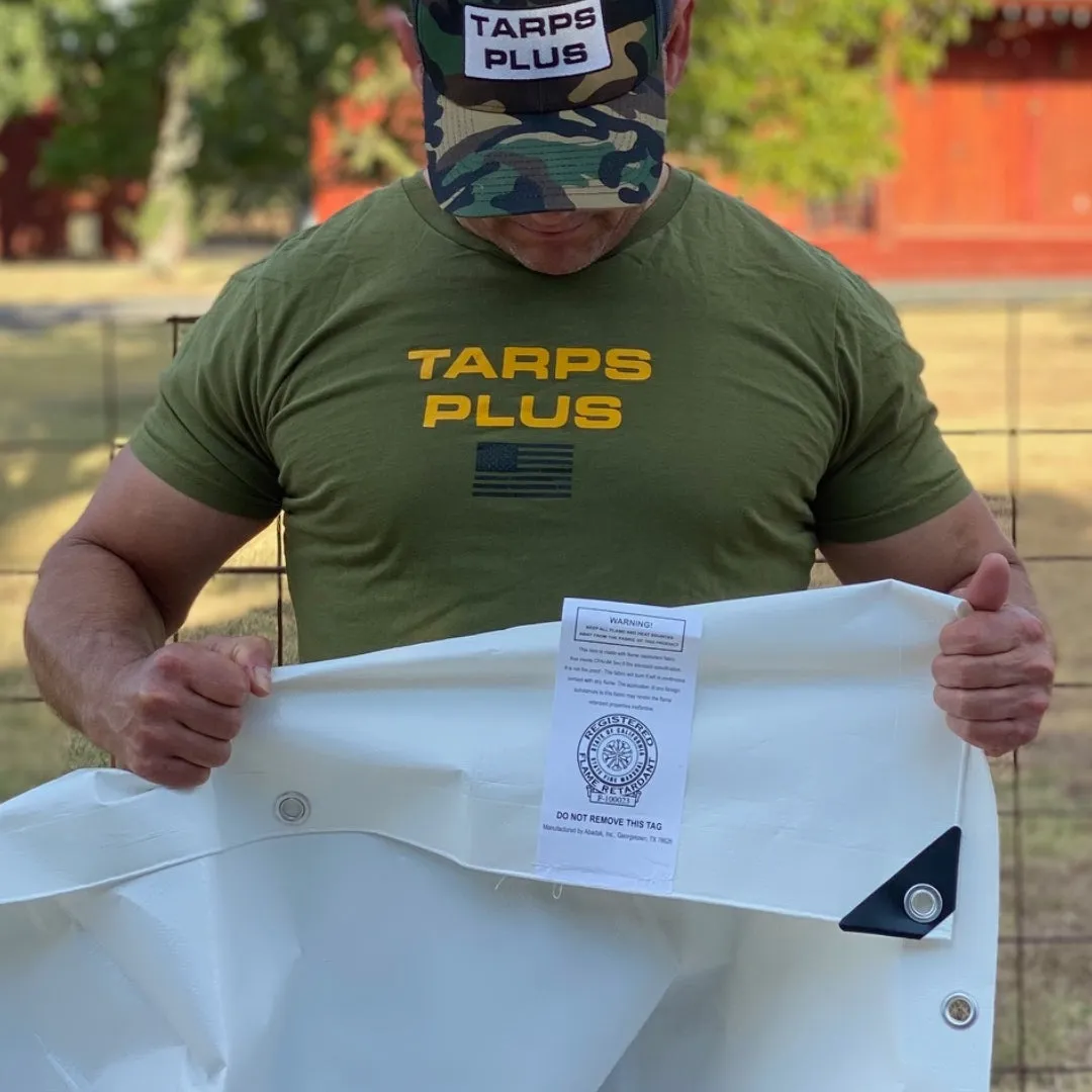 White Fire Retardant Tarps