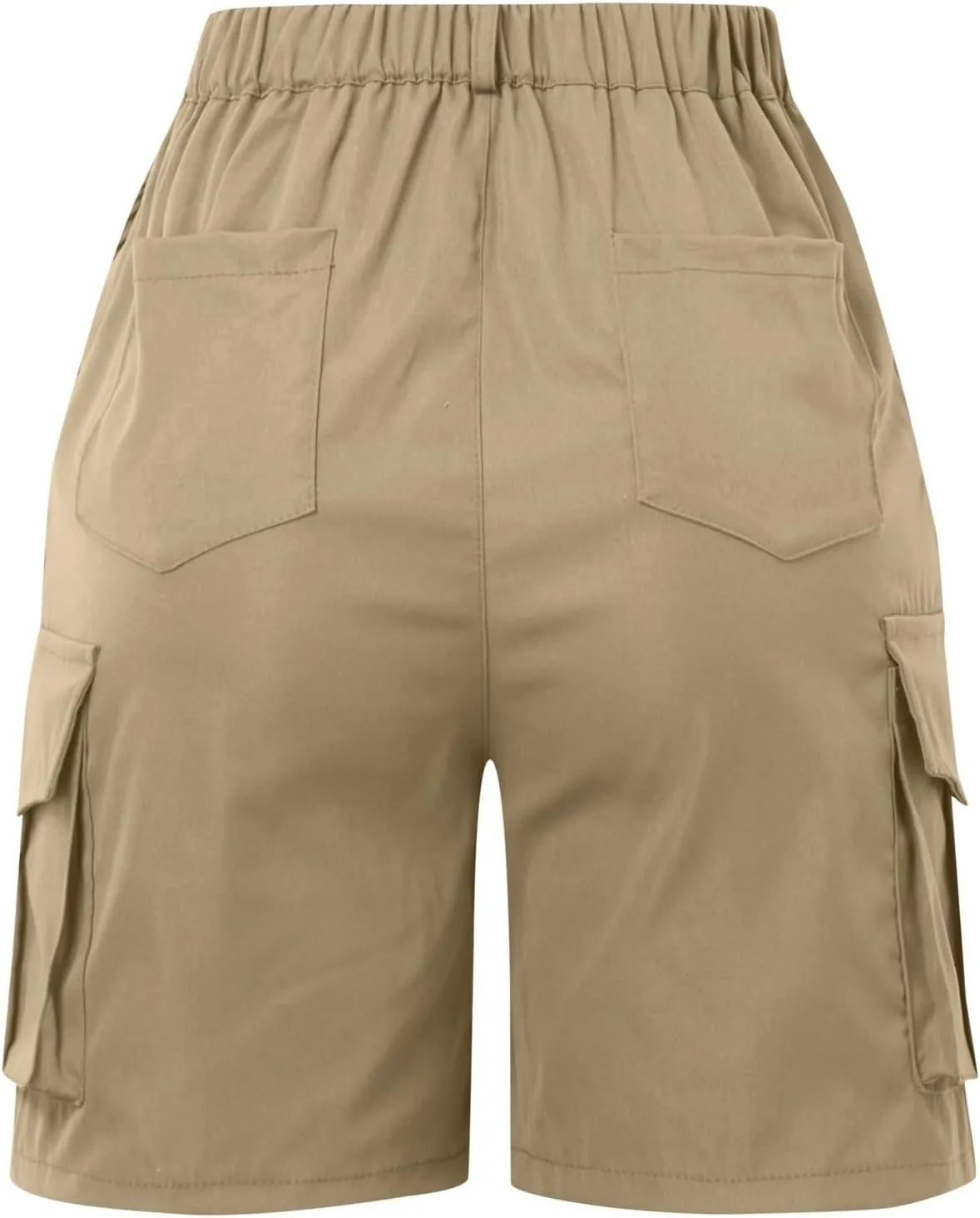 Women's Cargo Shorts High Waisted Hiking Bermuda Shorts Pull On Summer Short Pants Athletic Wear Workout Gym Clothes